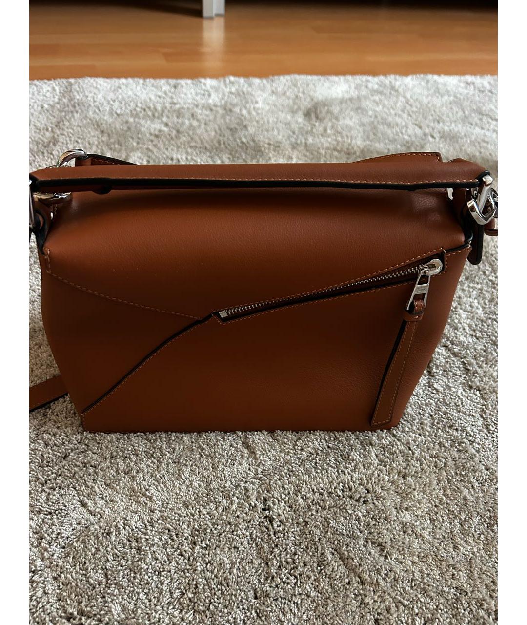 LOEWE Коричневая кожаная сумка через плечо, фото 2