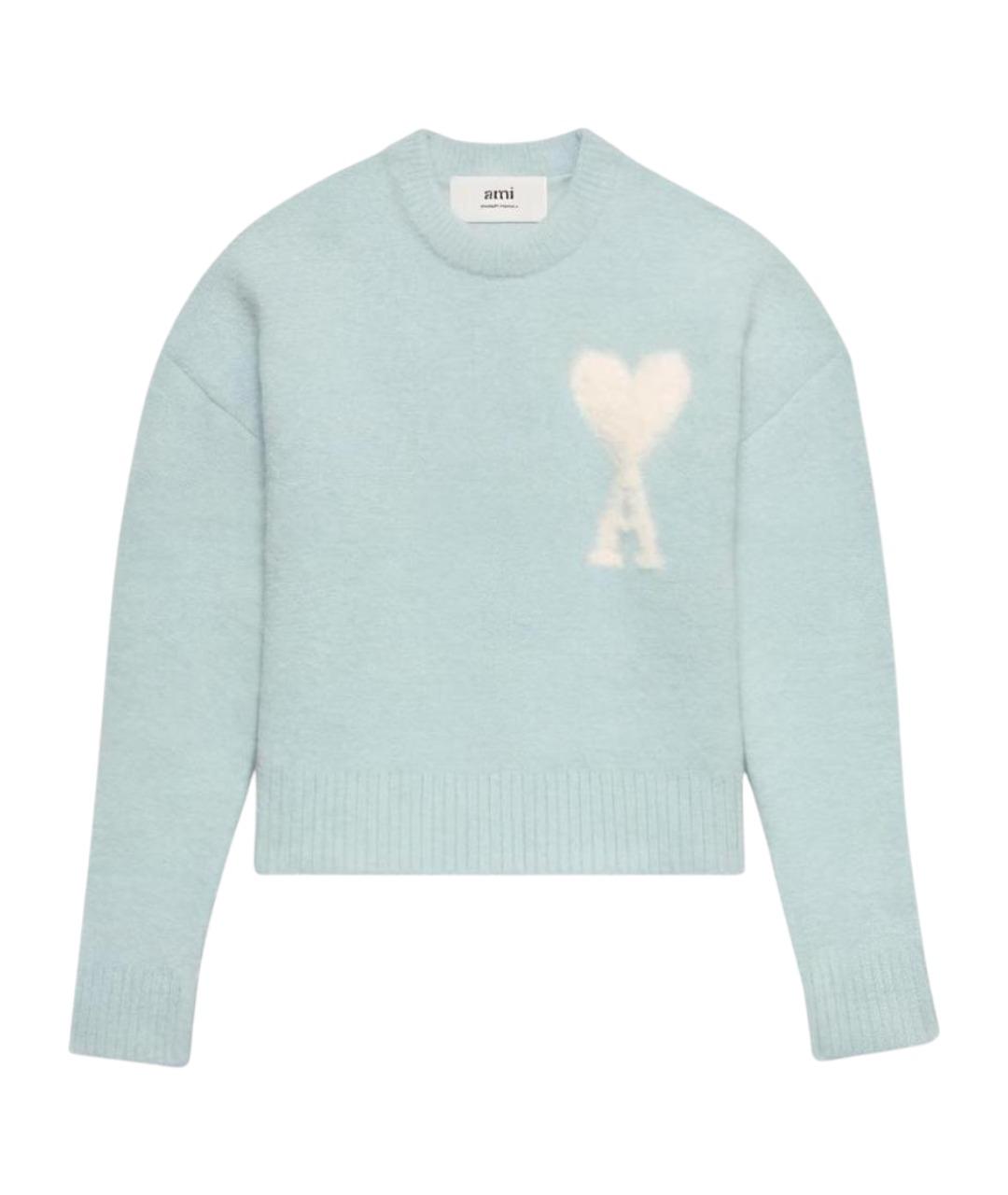 Ami Paris Голубой шерстяной джемпер / свитер, фото 1