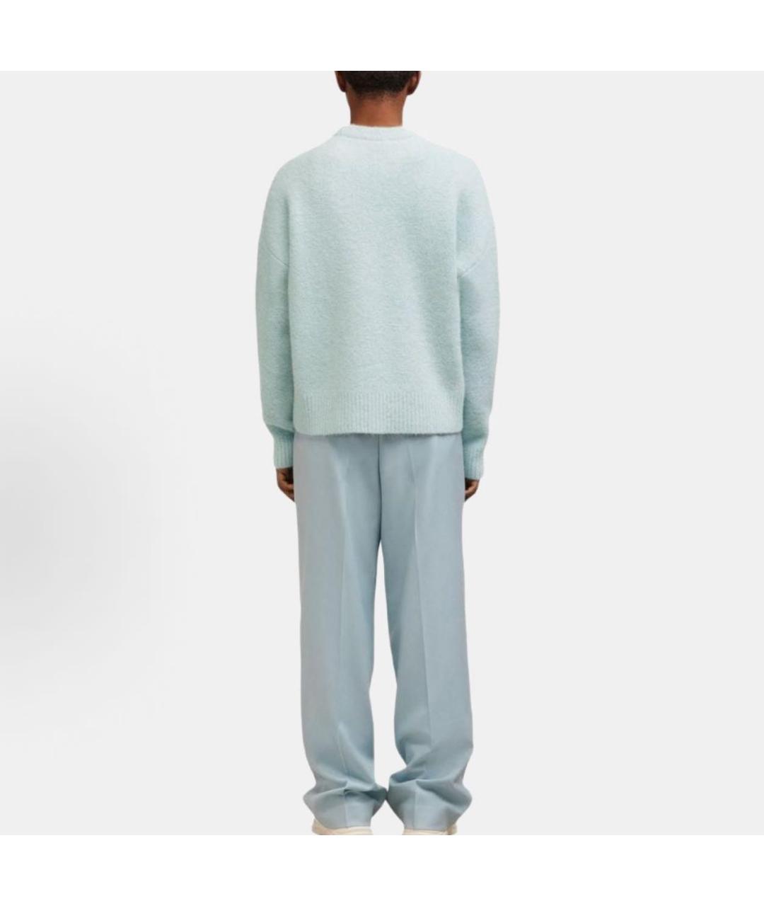 Ami Paris Голубой шерстяной джемпер / свитер, фото 2