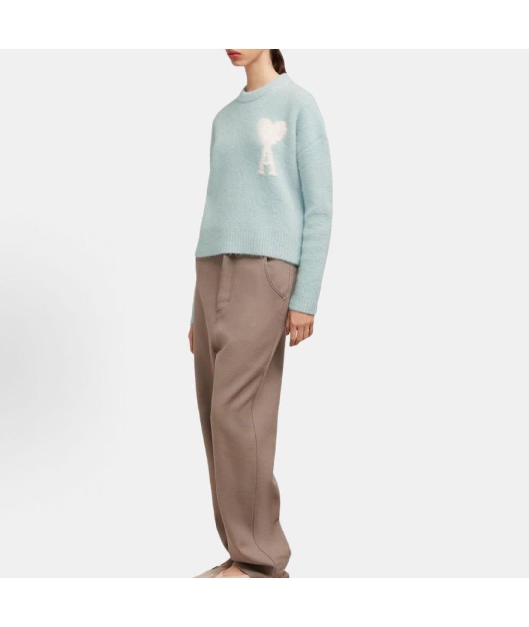 Ami Paris Голубой шерстяной джемпер / свитер, фото 5