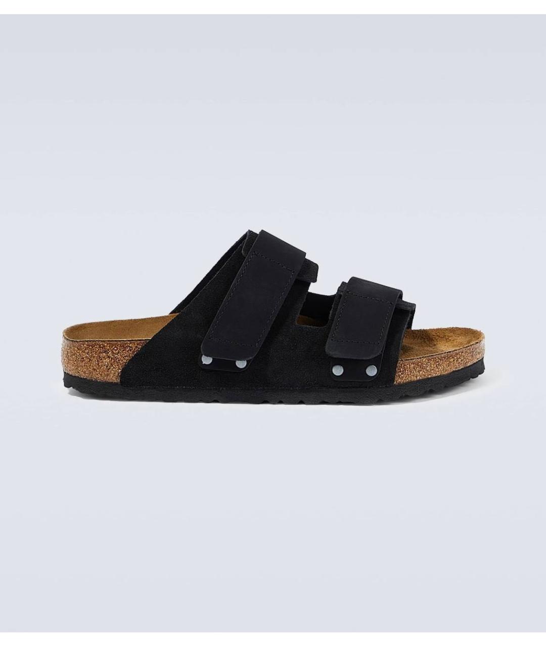 BIRKENSTOCK Черные замшевые шлепанцы, фото 5