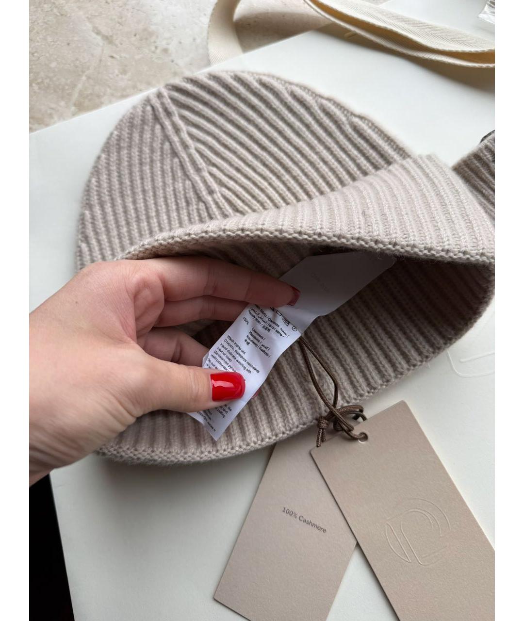 12 STOREEZ Бежевая кашемировая шапка, фото 5