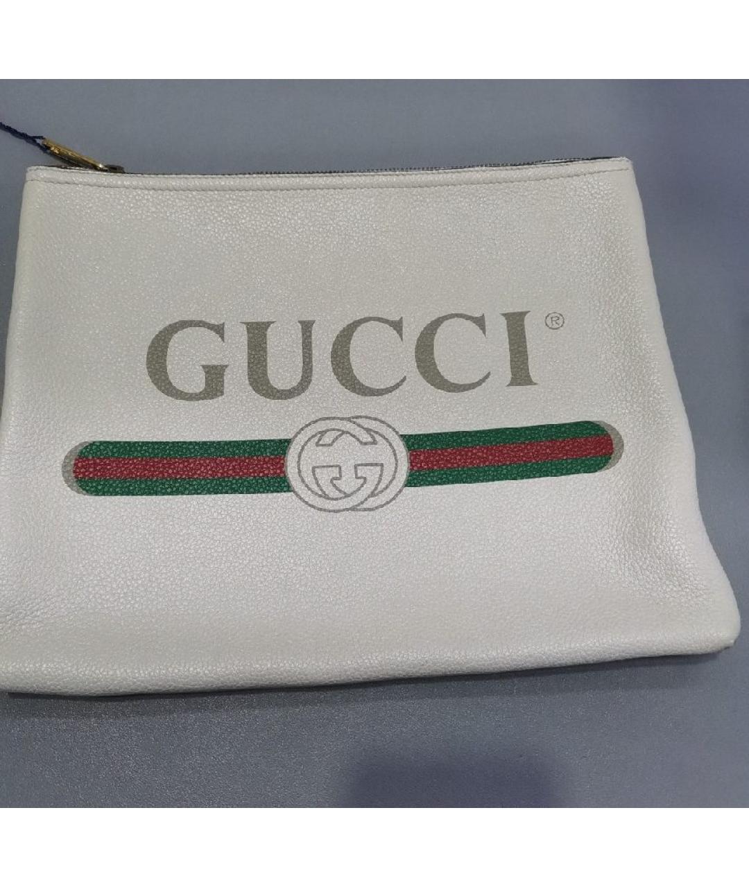 GUCCI Белая кожаная папка для документов, фото 2