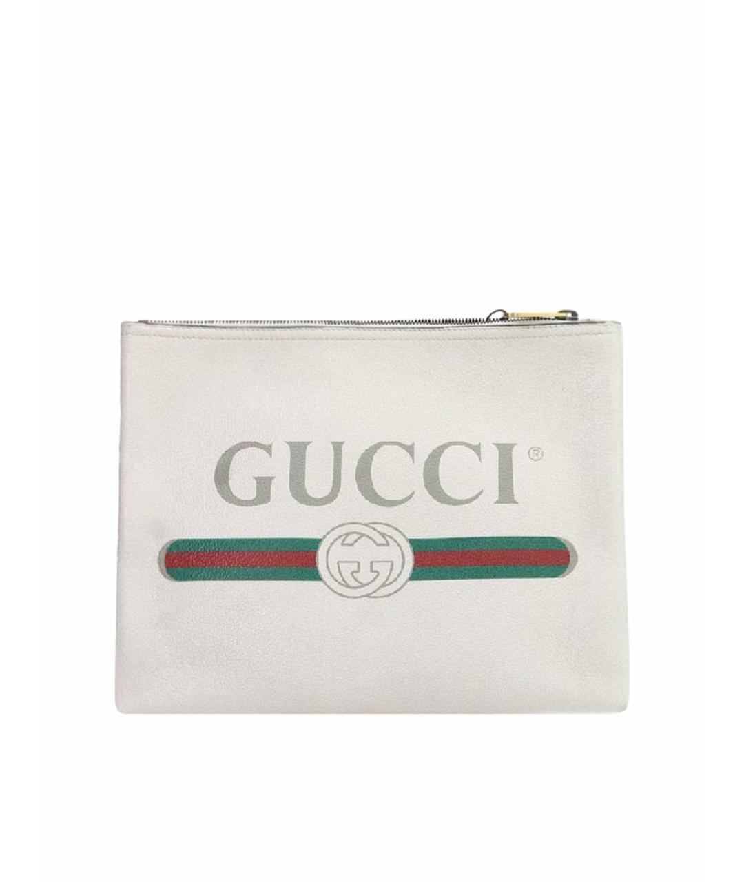 GUCCI Белая кожаная папка для документов, фото 1