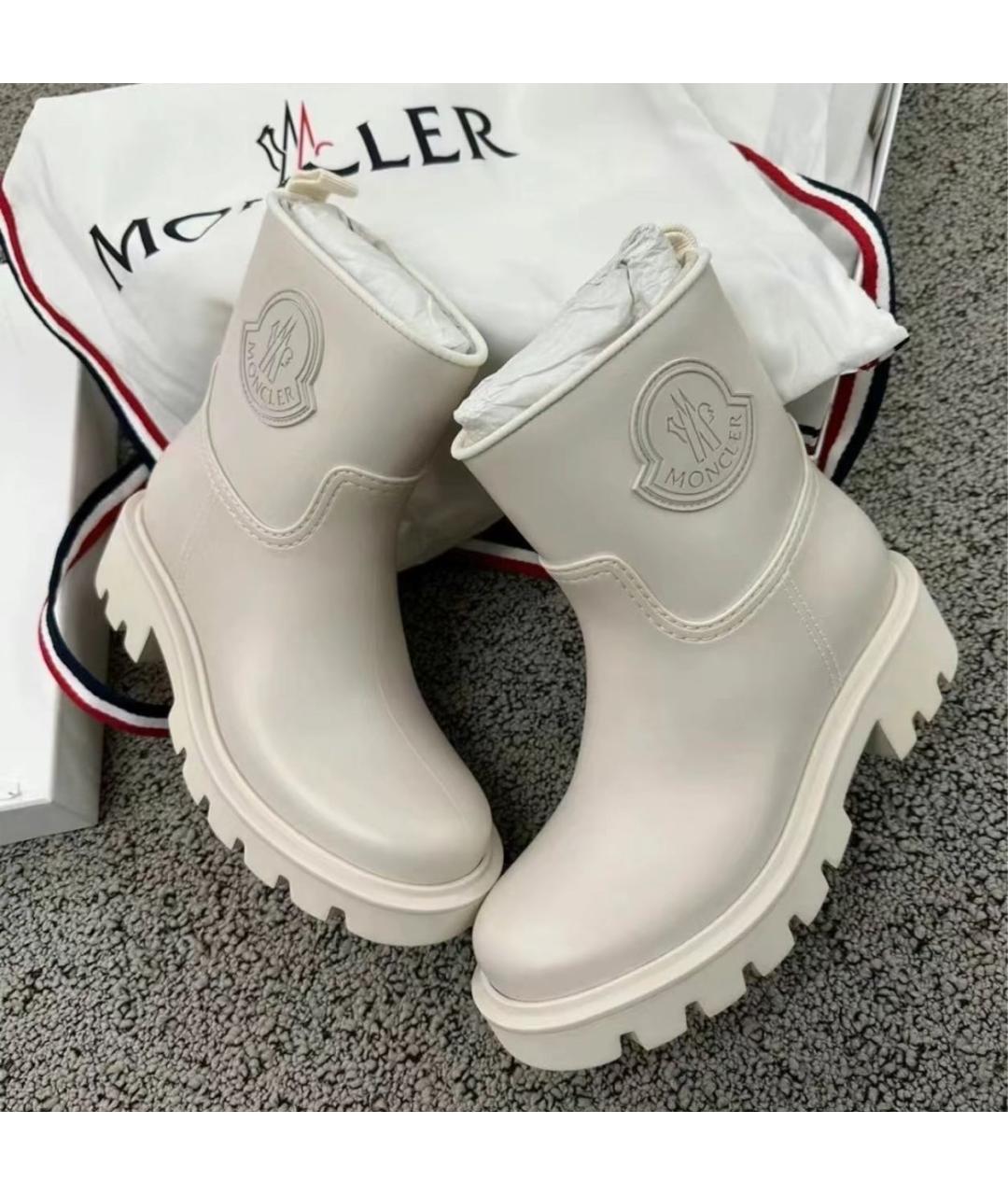 MONCLER Бежевые резиновые сапоги, фото 5