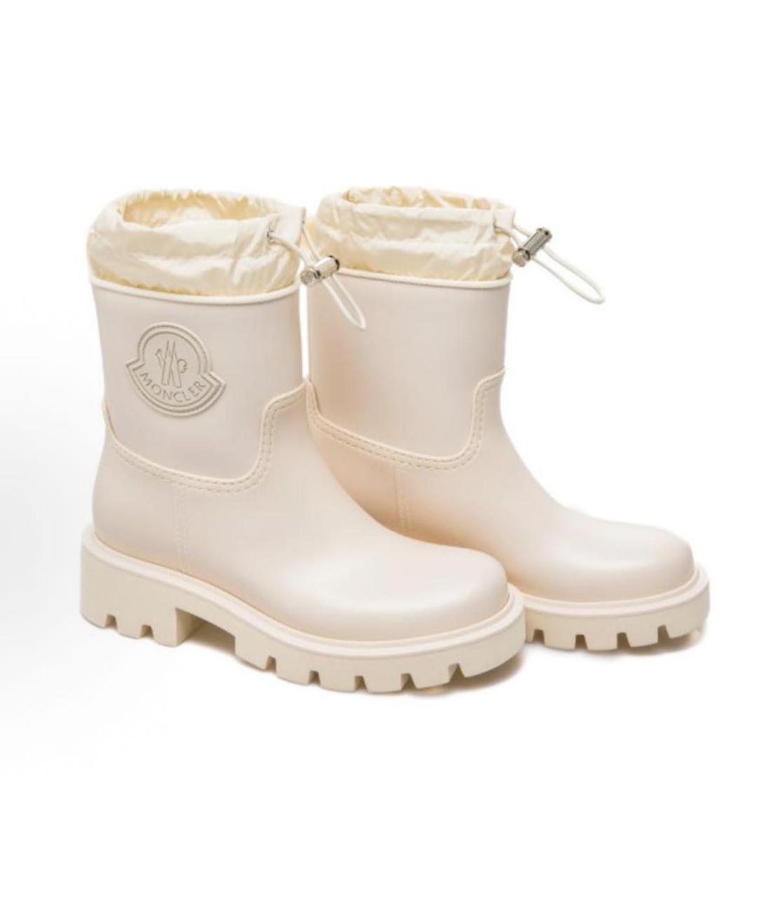MONCLER Бежевые резиновые сапоги, фото 2