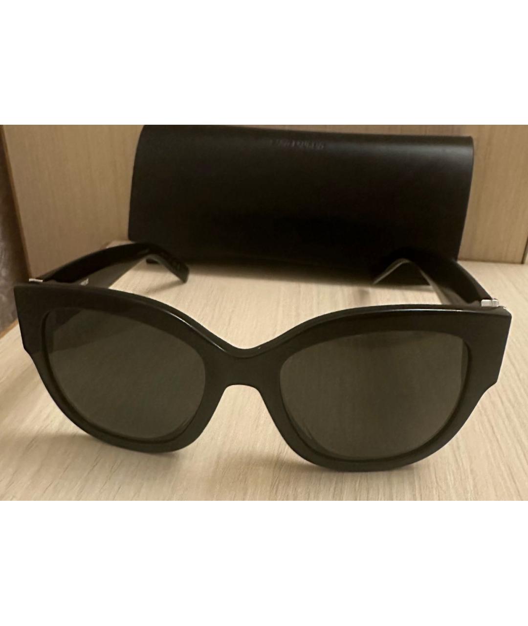 SAINT LAURENT Черные пластиковые солнцезащитные очки, фото 8