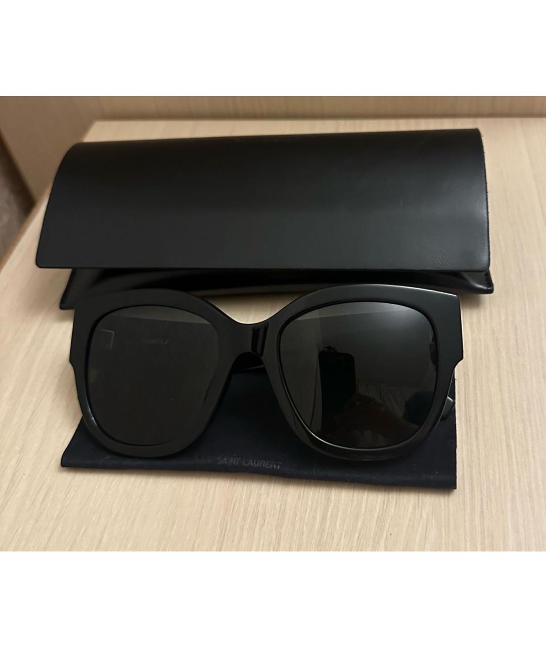 SAINT LAURENT Черные пластиковые солнцезащитные очки, фото 2