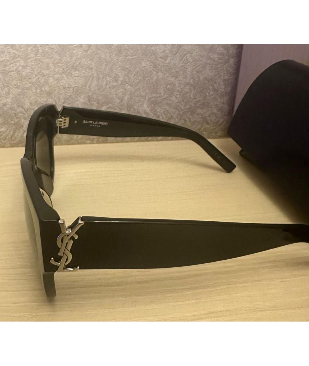 SAINT LAURENT Черные пластиковые солнцезащитные очки, фото 3