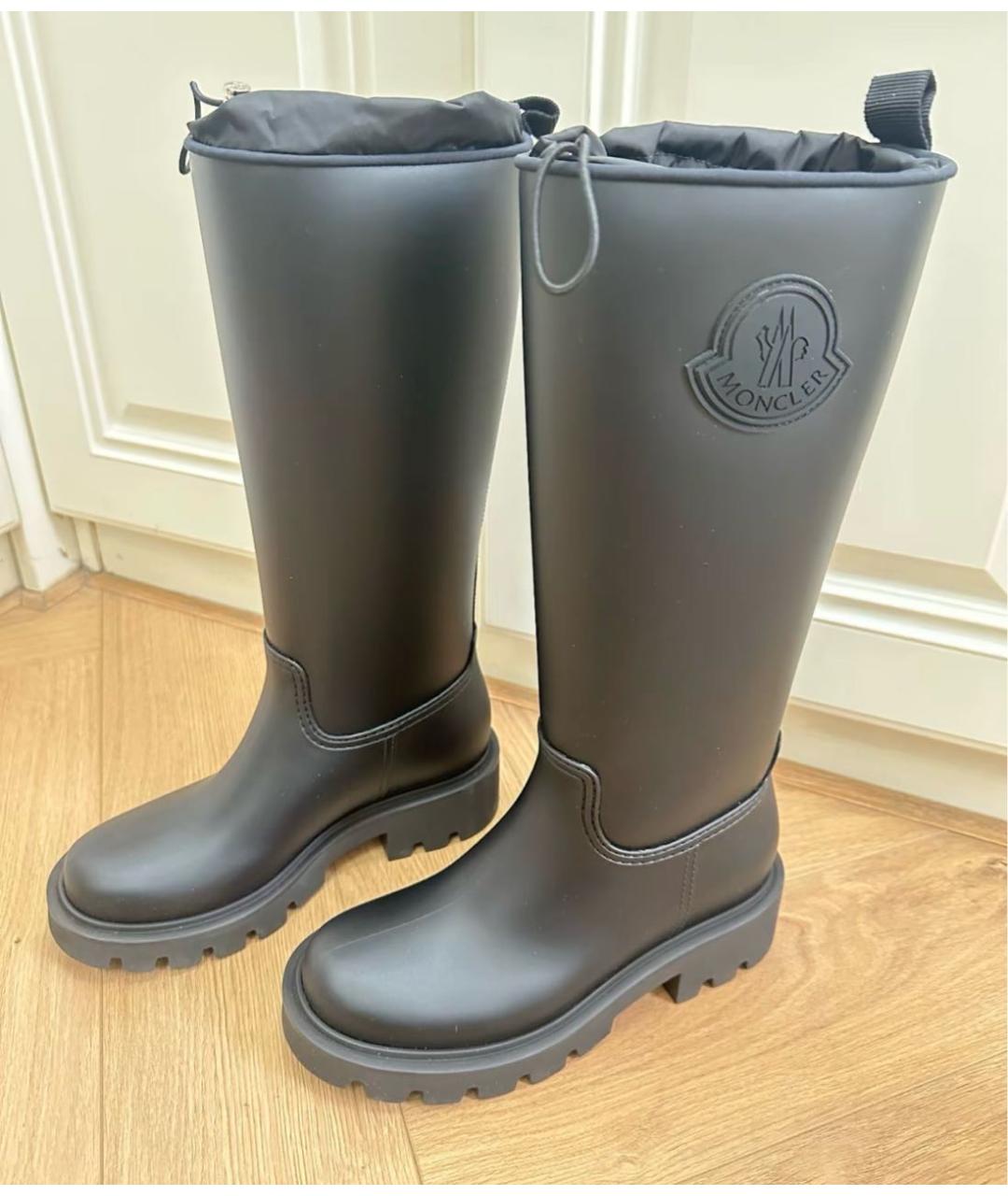 MONCLER Черные резиновые сапоги, фото 6