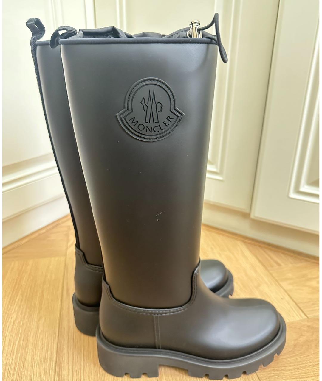 MONCLER Черные резиновые сапоги, фото 5