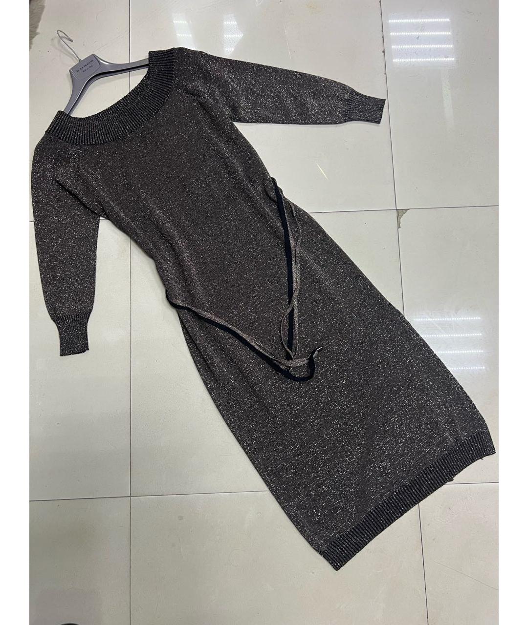 MISS BLUMARINE Коричневое вискозное платье, фото 3