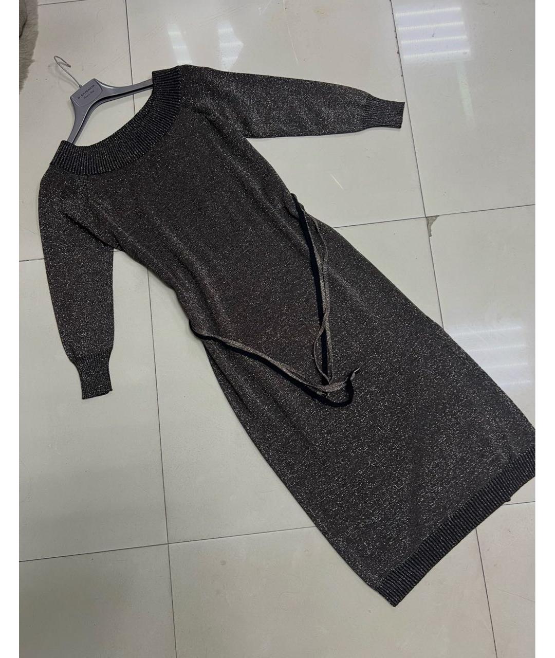MISS BLUMARINE Коричневое вискозное платье, фото 2