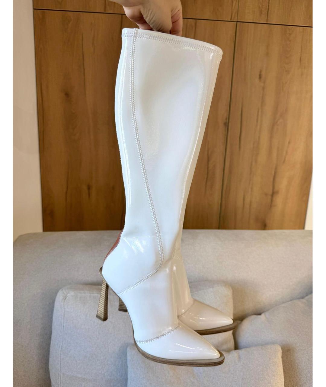 FENDI Белые кожаные сапоги, фото 4