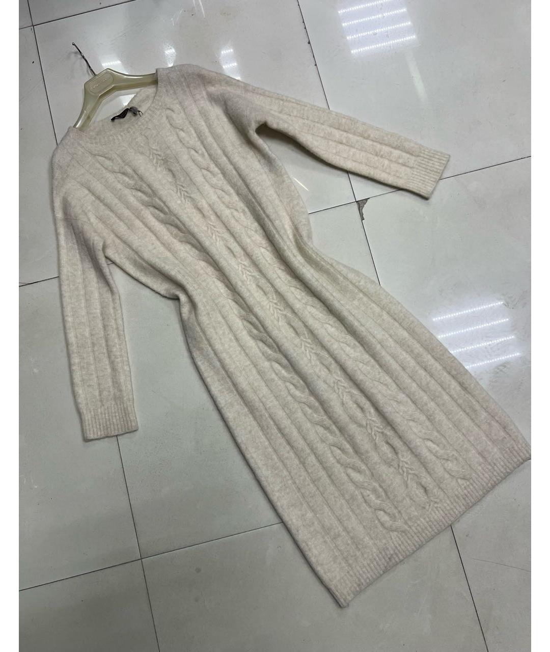 MISS BLUMARINE Бежевое шерстяное платье, фото 4