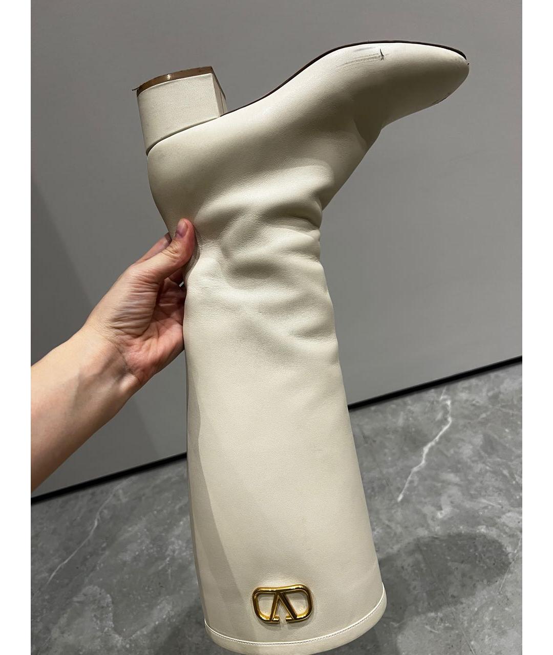 VALENTINO Бежевые кожаные сапоги, фото 5