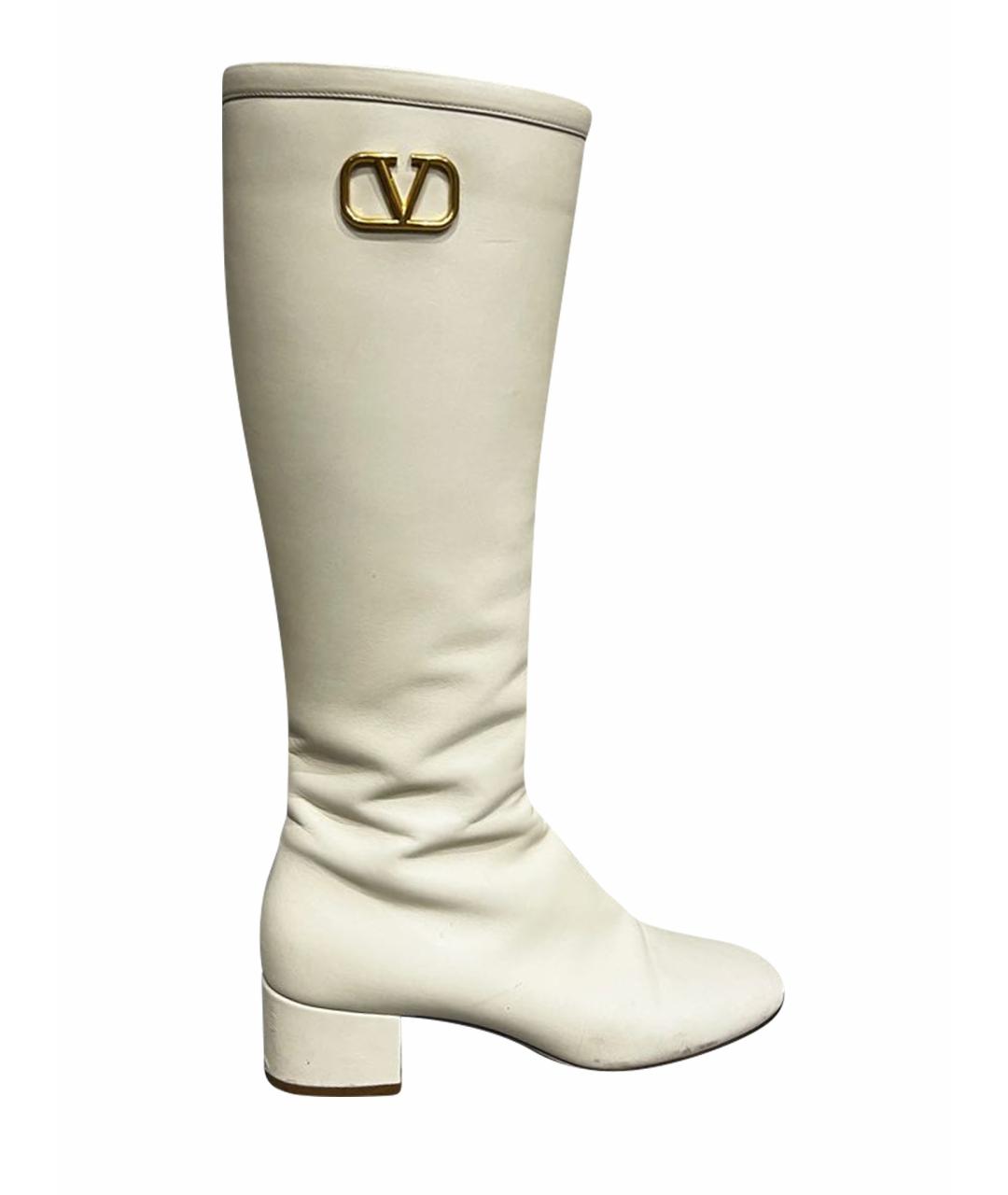 VALENTINO Бежевые кожаные сапоги, фото 1