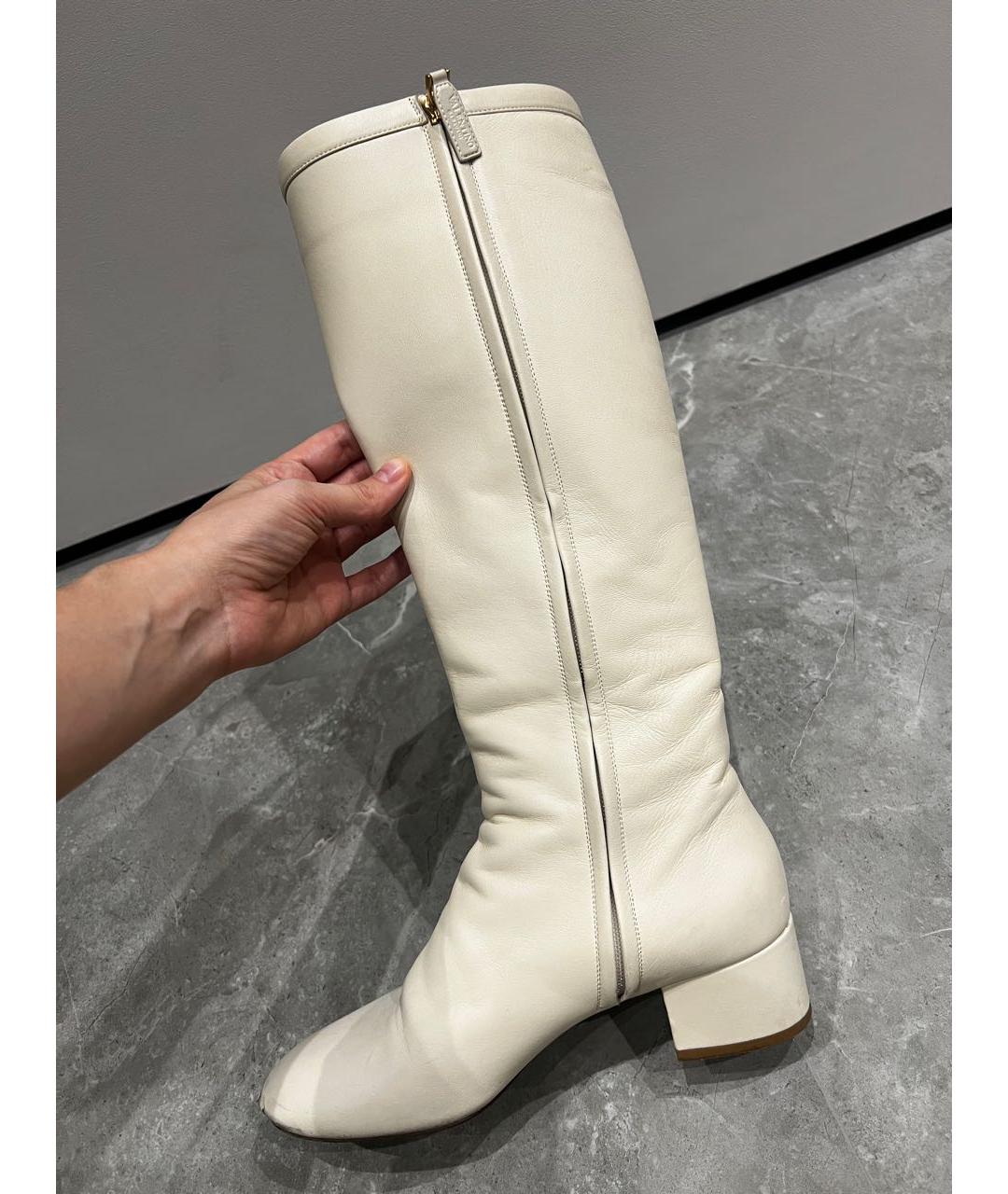 VALENTINO Бежевые кожаные сапоги, фото 7