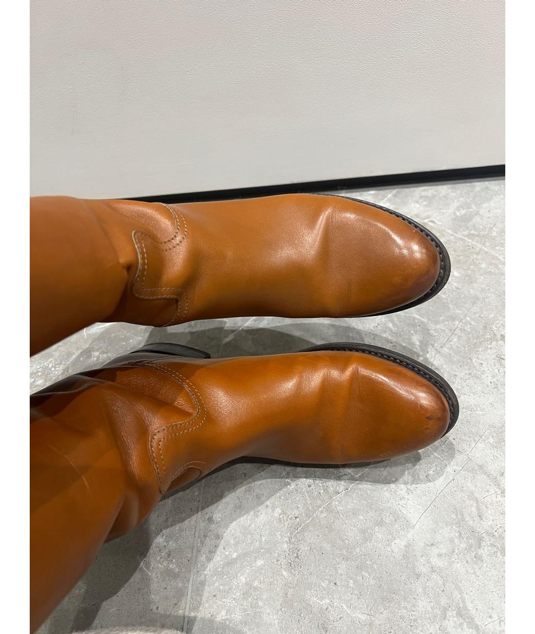 PRADA Коричневые кожаные сапоги, фото 2