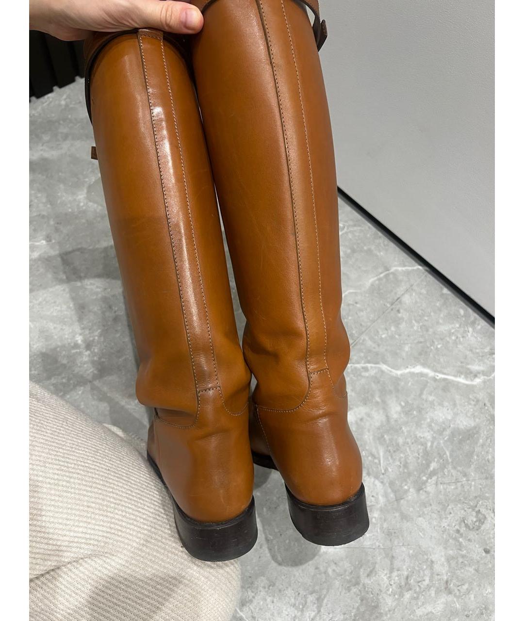 PRADA Коричневые кожаные сапоги, фото 3