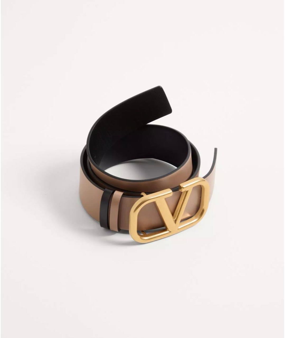 VALENTINO Коричневый кожаный ремень, фото 3