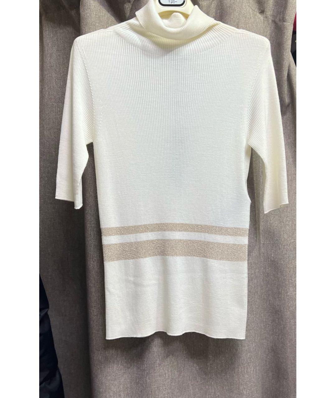 MISS BLUMARINE Белая шерстяная водолазка, фото 4