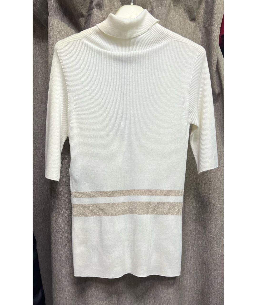 MISS BLUMARINE Белая шерстяная водолазка, фото 2