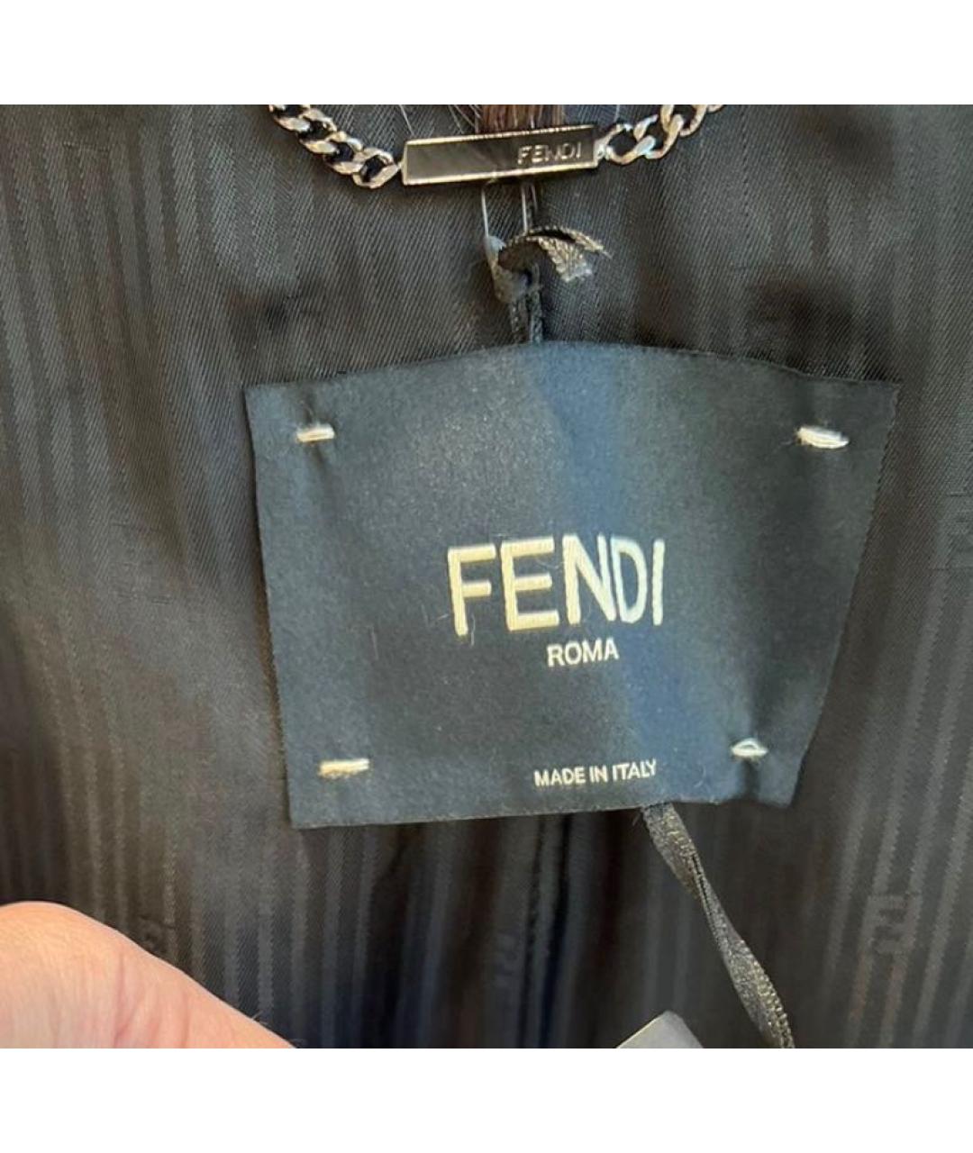 FENDI Коричневая меховая шуба, фото 4
