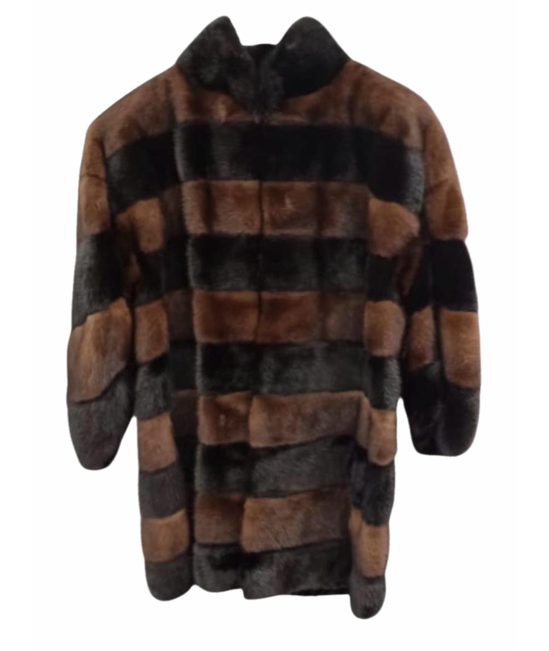 FENDI Коричневая меховая шуба, фото 1