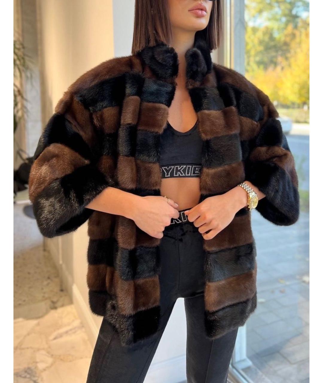 FENDI Коричневая меховая шуба, фото 5