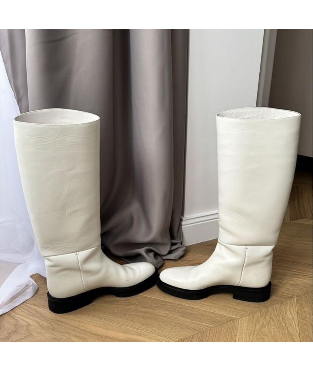 KHAITE Белые кожаные сапоги, фото 4