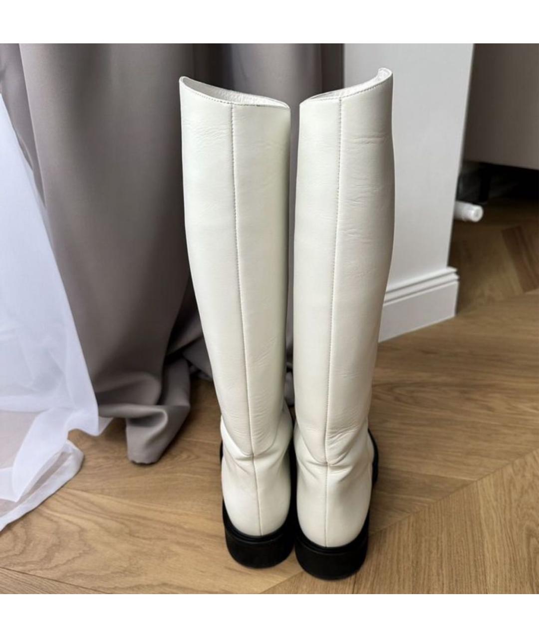 KHAITE Белые кожаные сапоги, фото 3