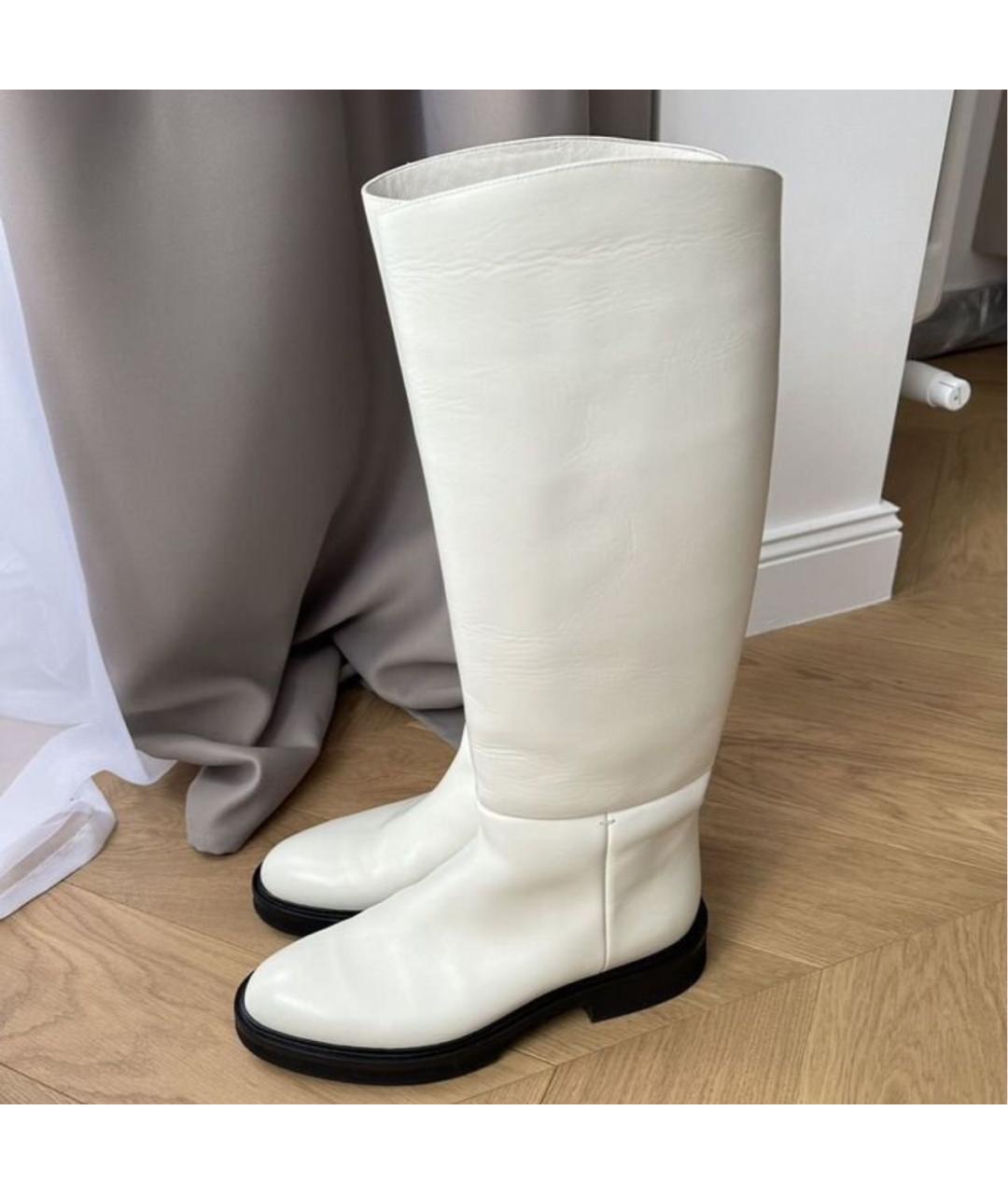 KHAITE Белые кожаные сапоги, фото 7