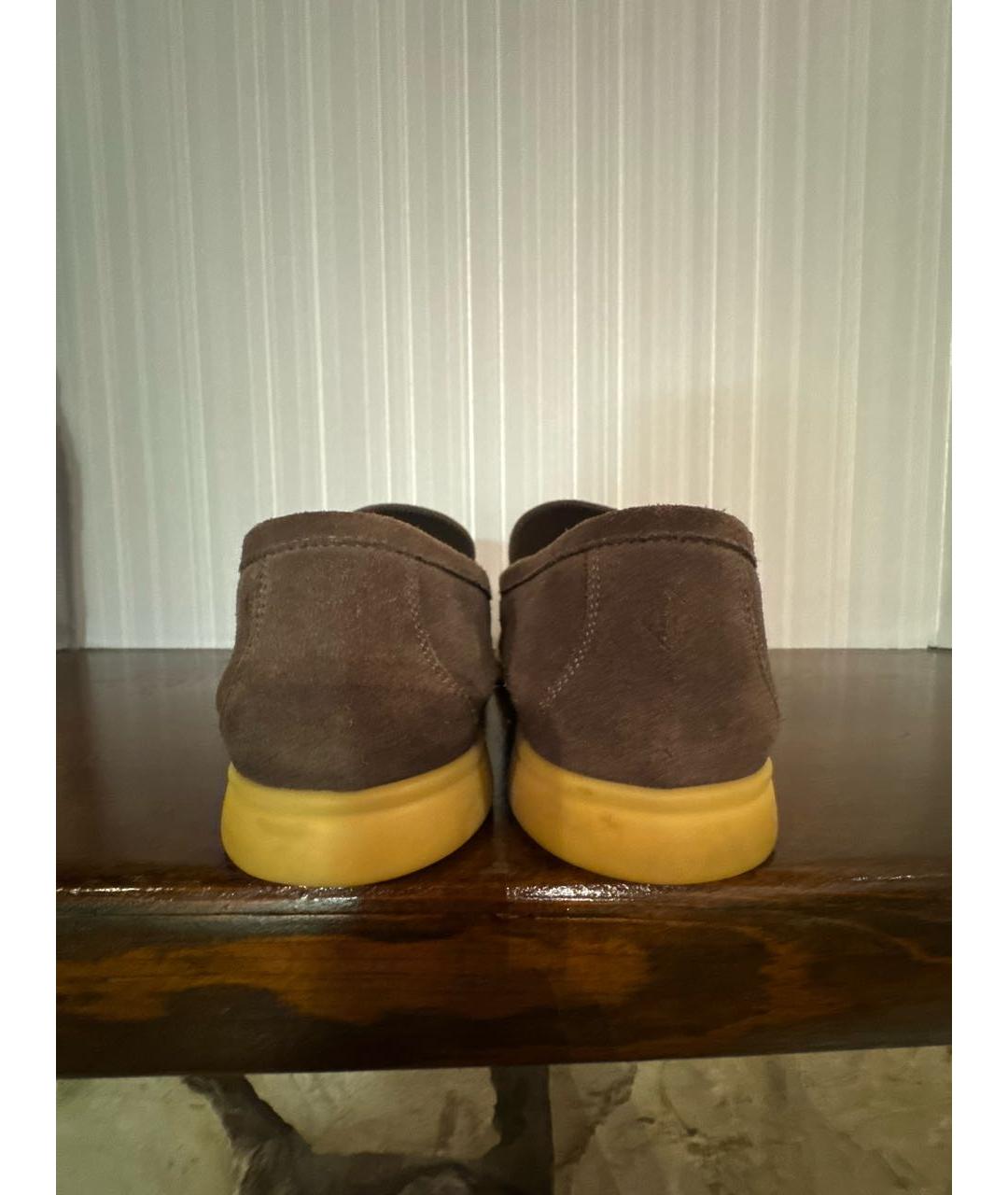 LORO PIANA Антрацитовые замшевые лоферы, фото 4