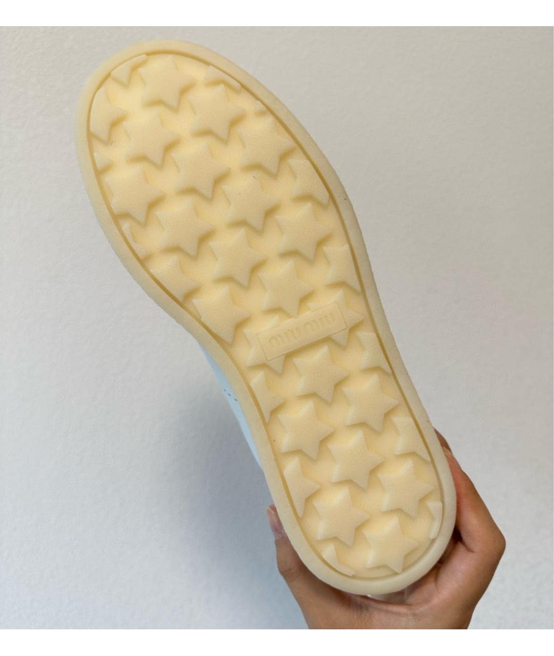 MIU MIU Белые кожаные кроссовки, фото 7