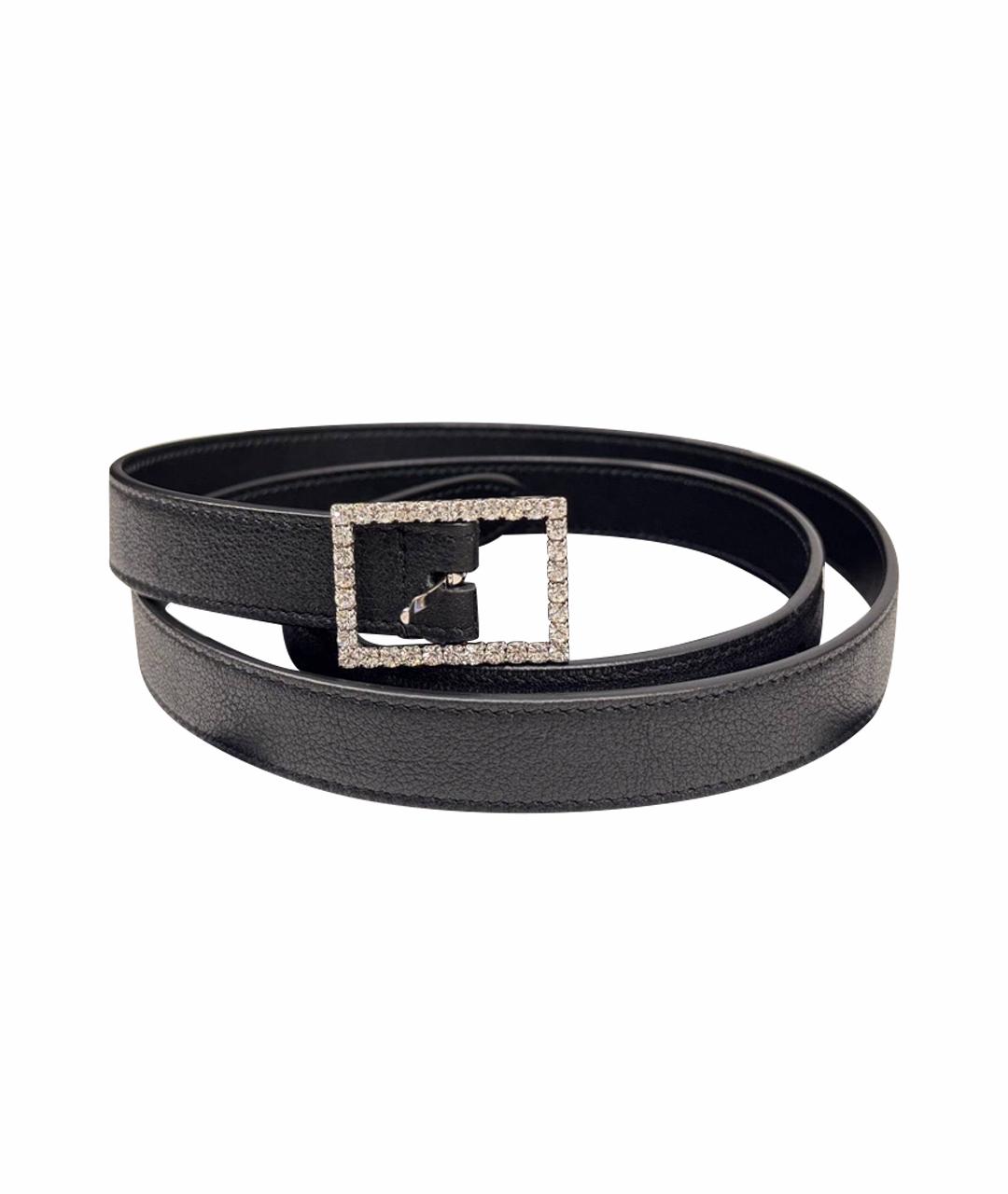 SAINT LAURENT Черный кожаный ремень, фото 1