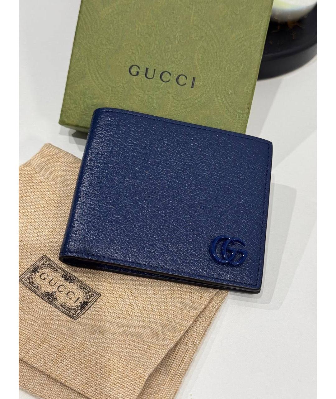 GUCCI Синий кожаный кошелек, фото 4