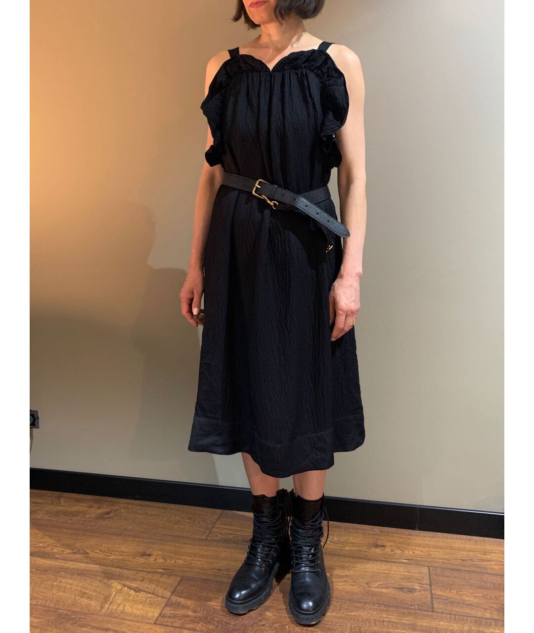 BCBG MAXAZRIA Черное шелковое повседневное платье, фото 5