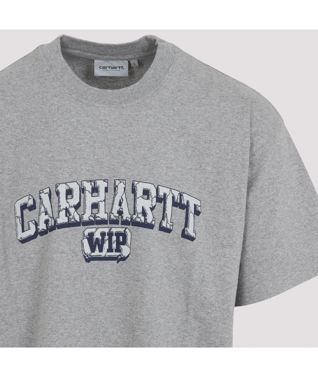 CARHARTT WIP Серая хлопковая футболка, фото 5