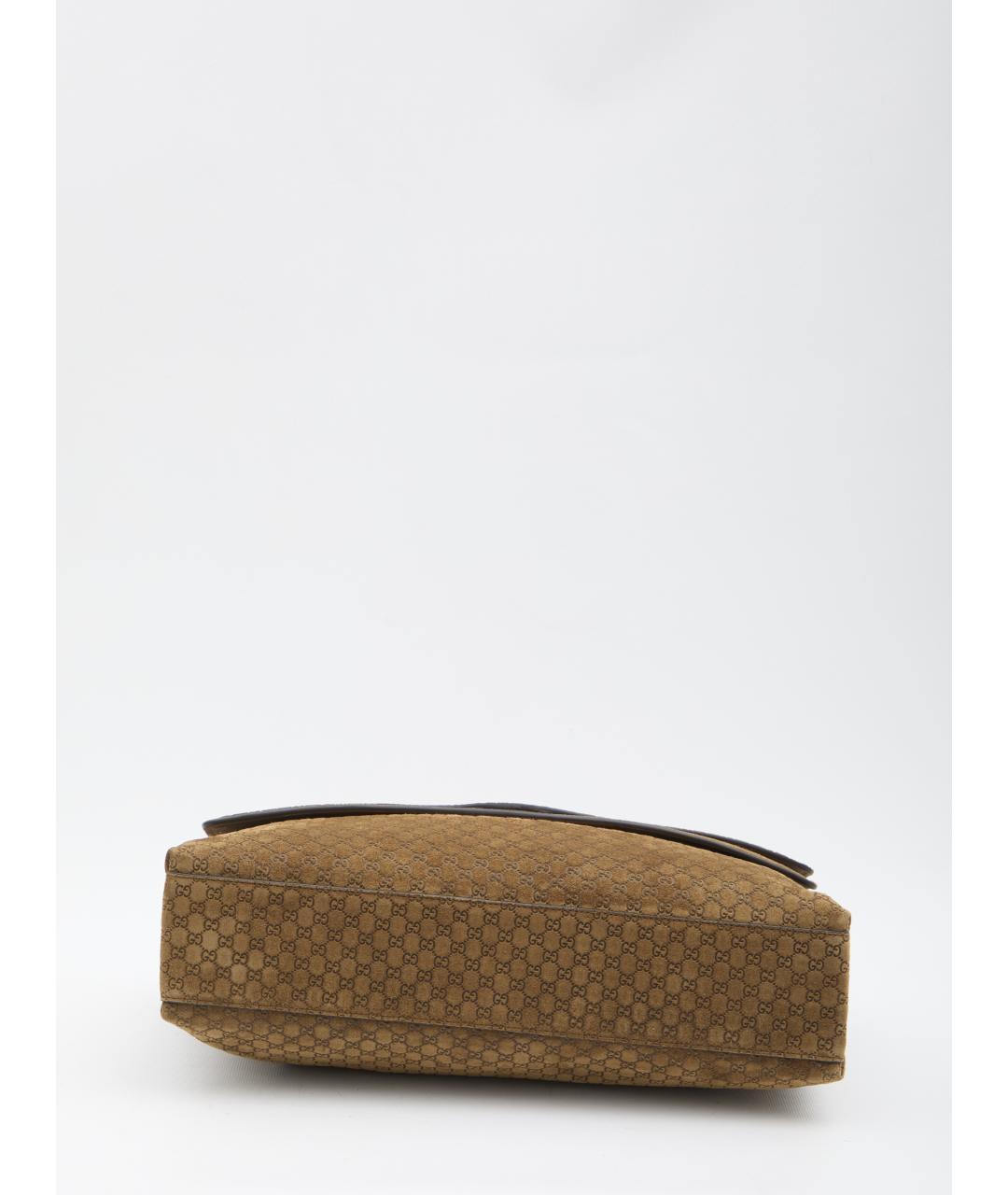 GUCCI Коричневая замшевая сумка через плечо, фото 4