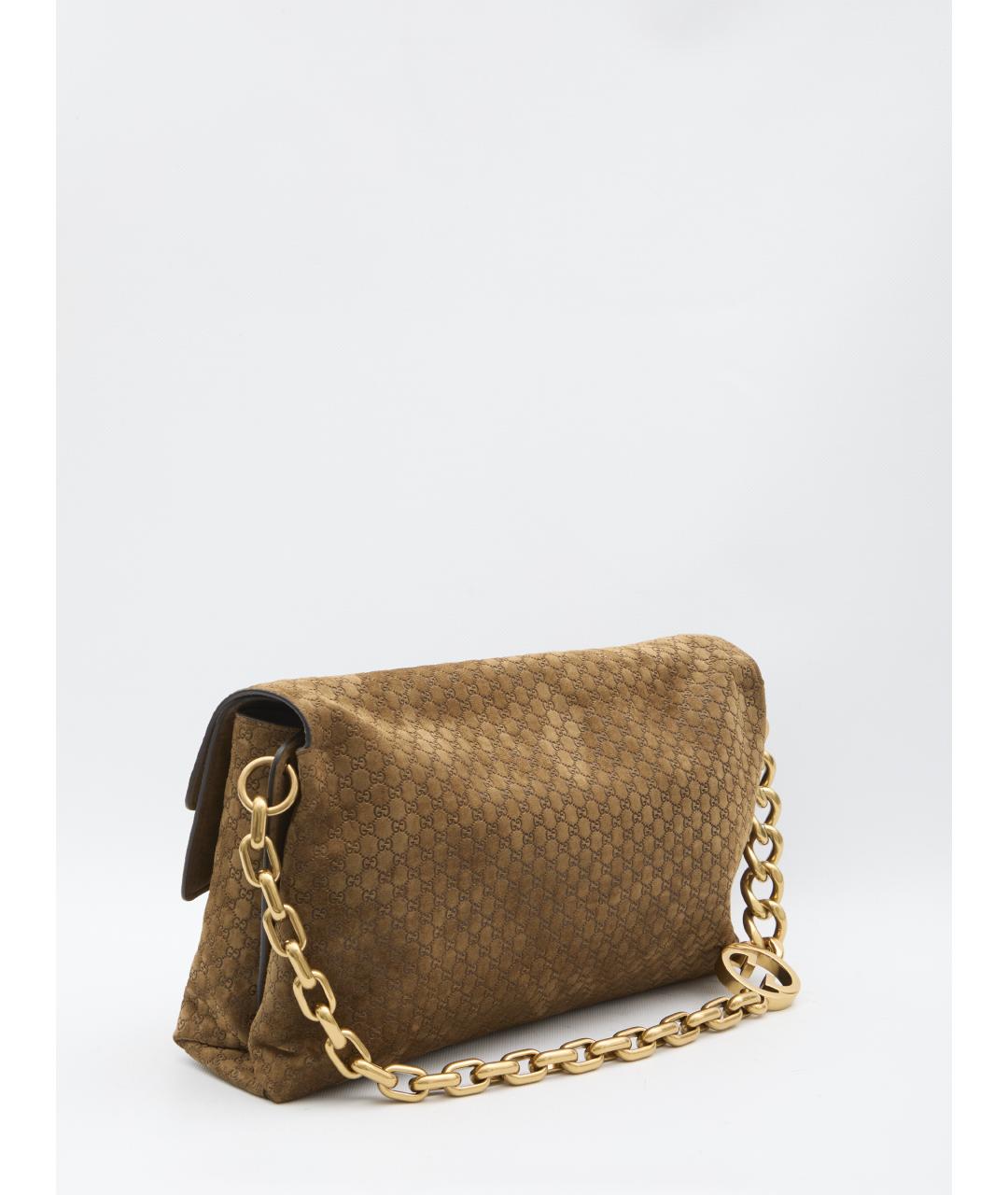 GUCCI Коричневая замшевая сумка через плечо, фото 3