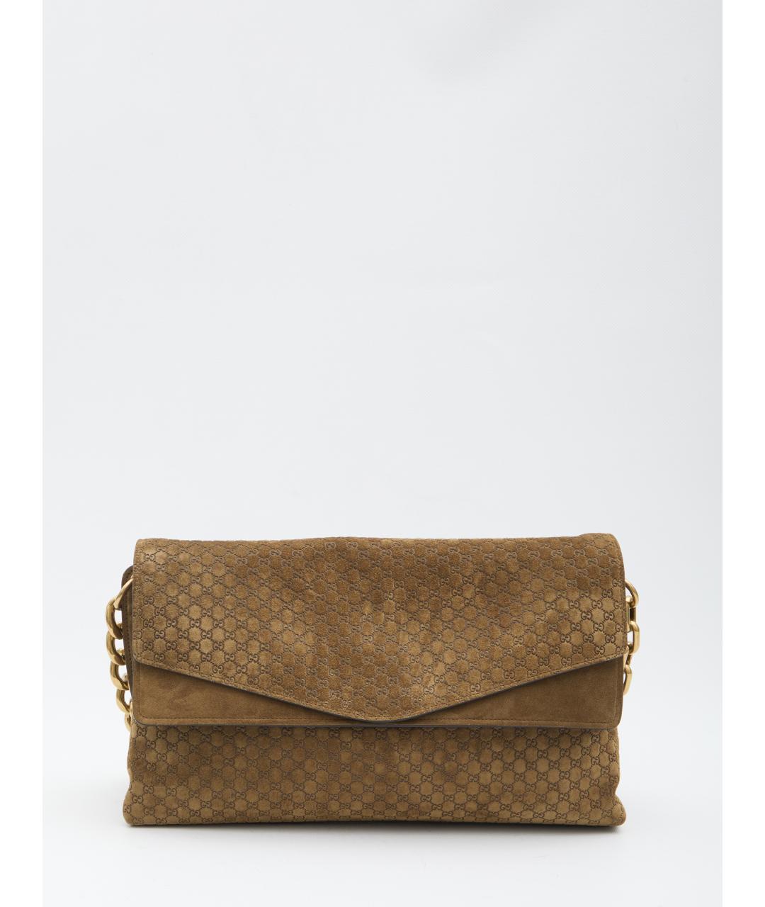 GUCCI Коричневая замшевая сумка через плечо, фото 2