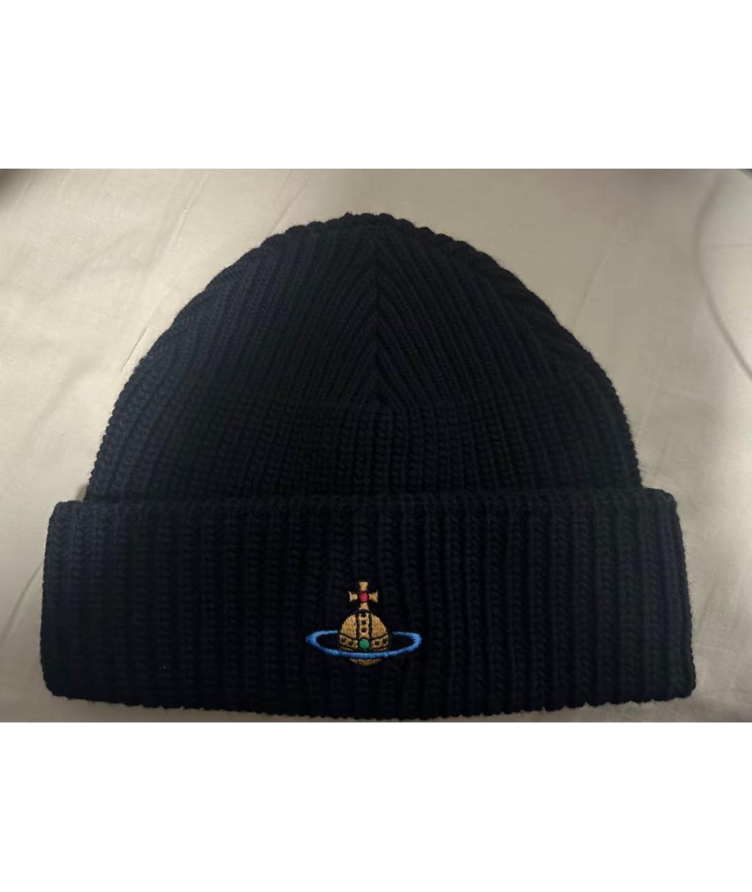 VIVIENNE WESTWOOD Черная шерстяная шапка, фото 5