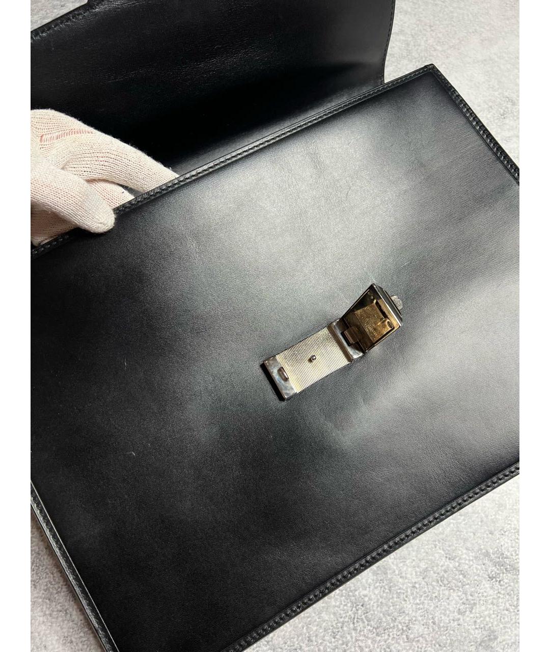 BALLY Черный кожаный портфель, фото 5
