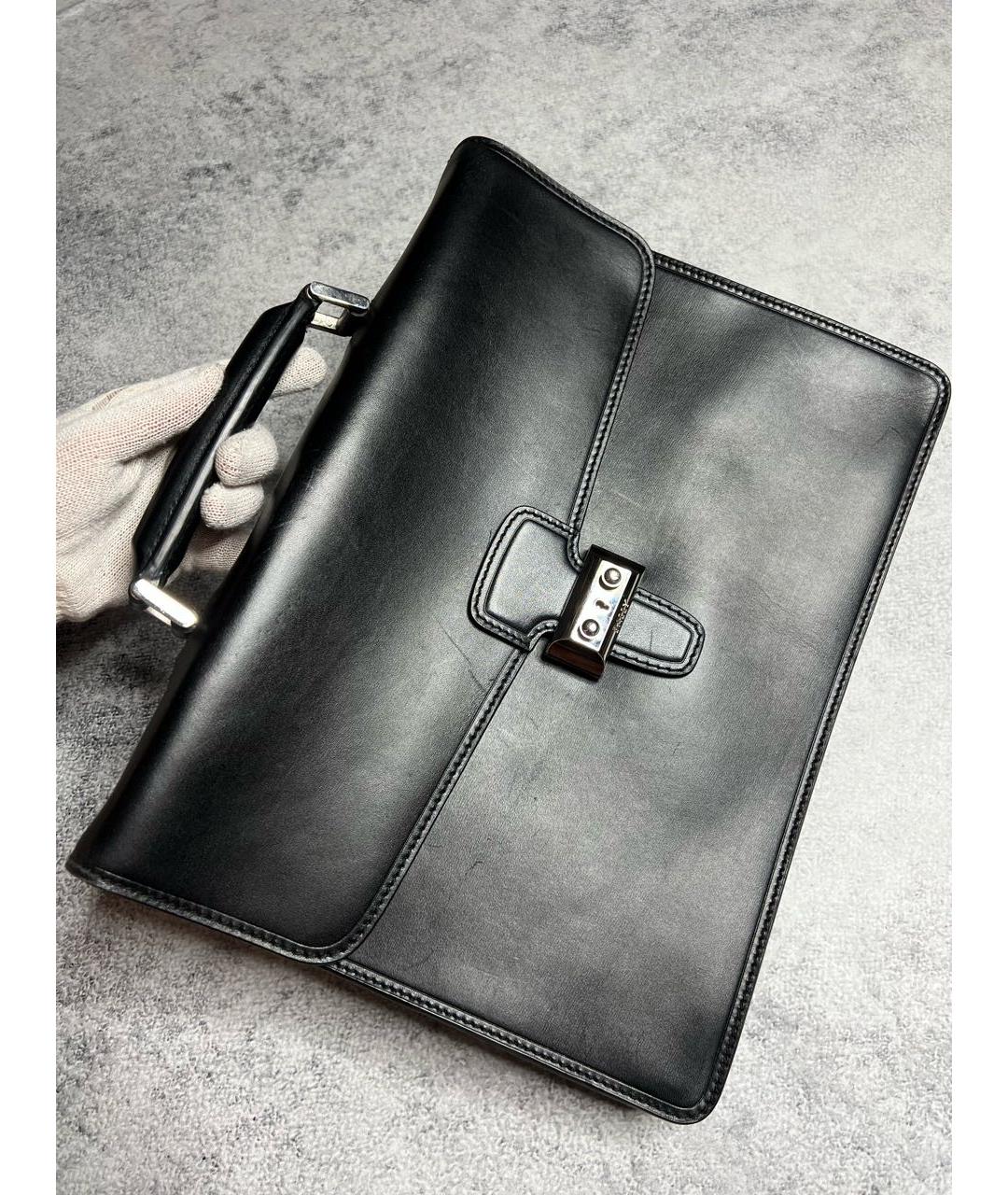 BALLY Черный кожаный портфель, фото 2