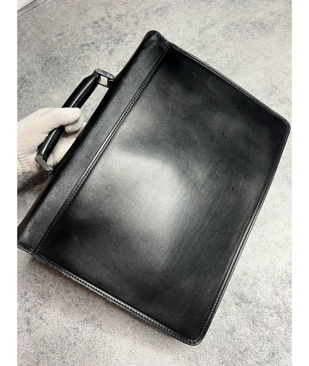 BALLY Черный кожаный портфель, фото 7
