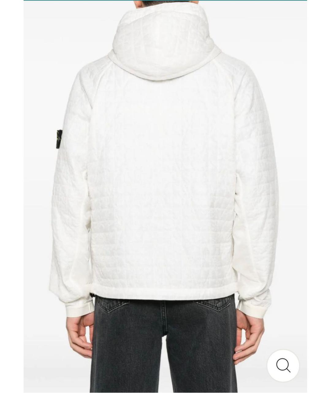 STONE ISLAND Белая полиуретановая куртка, фото 4