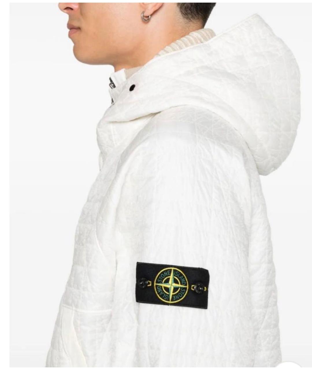 STONE ISLAND Белая полиуретановая куртка, фото 2