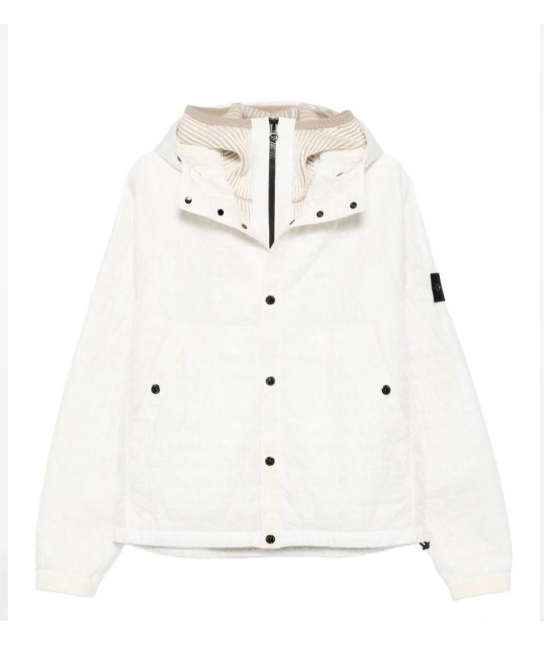 STONE ISLAND Белая полиуретановая куртка, фото 5