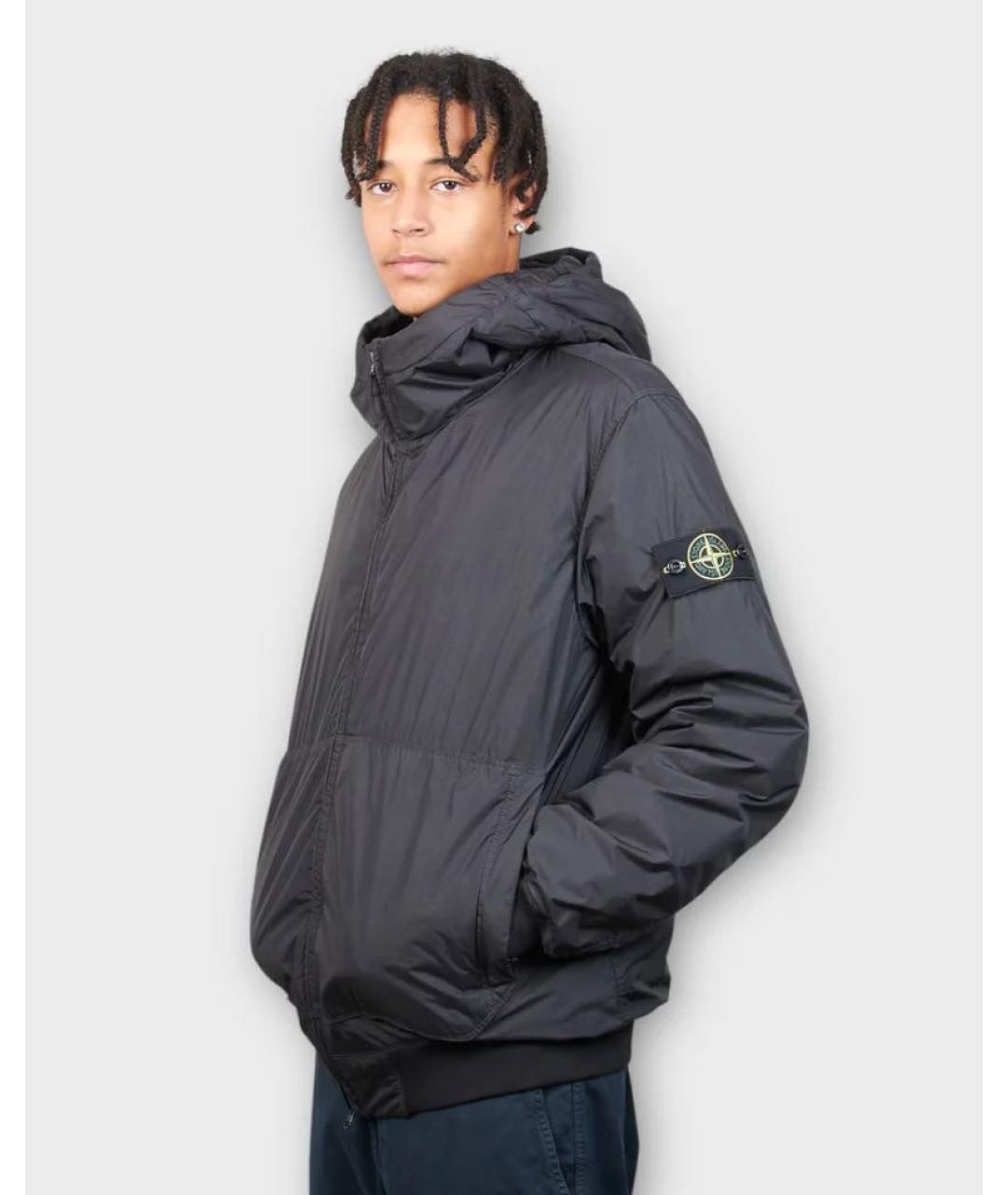 STONE ISLAND Черная полиамидовая куртка, фото 3